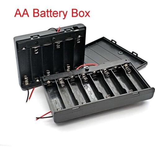 6x 8x AA Battery Holder Storage Case Box with Switch&Cover for 9V 12V AAA Batteries Standard Container
