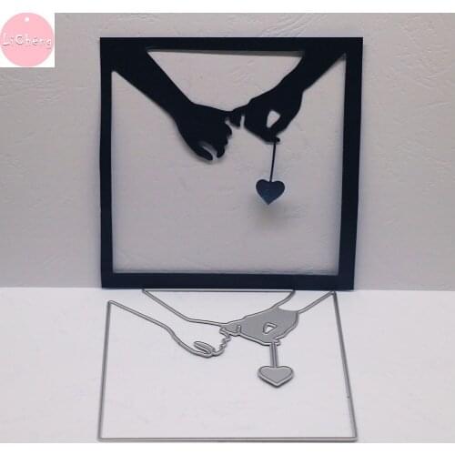 Love Valentines Day Planner Dies Hand by Hand Die Cutting Dies Scrapbooking Paper Punch Card Making Supplies Stencils For Decor