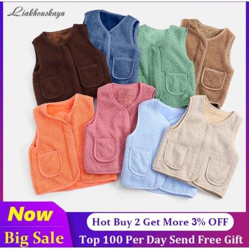Kids Vest For Girls Vest Winter Thicken Waistcoat Kids Outerwear Vest Children Teens Fleece Jackets Vest For Warm Boys Clothes