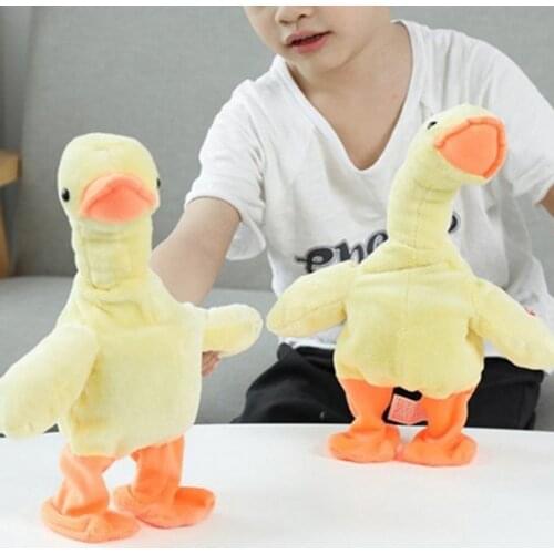 Electric Walking Singing Plush Stuffed Duck Animal Doll Kids Toy Party Supplies