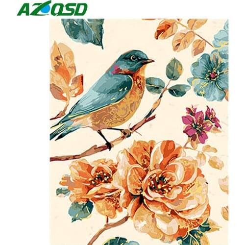AZQSD Painting By Number Bird Drawing On Canvas Diy Frame Paint By Numbers Animal Kits Modern Wall Art Gifts