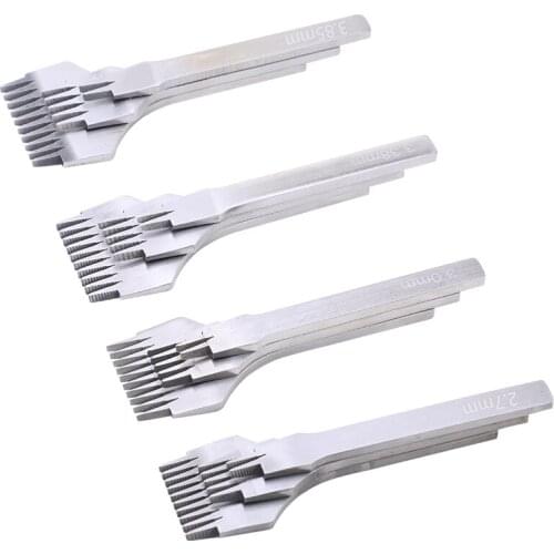 LMDZ French Style Leather Craft Hole Punches Stitching Punch Tool Leather Craft Europe Oblique Flat Cut Prongs Lacing Stitch DIY