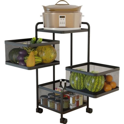 Kitchen Vegetable Rotating Shelf Multi layer Square Storage Rack For Household Fruits And Vegetables Organization