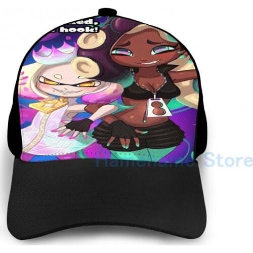 Fashion Splatoon 2 Pearl and Marnia Basketball Cap men women Graphic print black Unisex adult hat