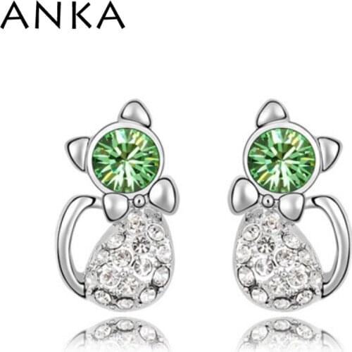 ANKA Fashion Wives Inspired Earrings Knuckles Cat Crystal Earrings Fine Polishing Mirror Finish With Rhodium Plated #90766