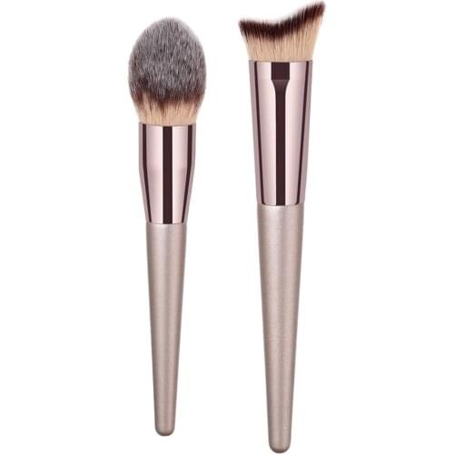 2Pcs Setting Powder Concealer Contour Kabuki Brush Makeup Beauty Tool Set