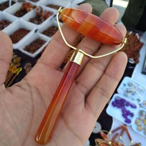 Natural agate crystal female facial massager female health products