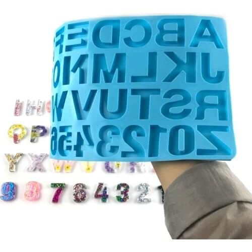 2021 New Alphabet Epoxy Resin Mold Letters Number LED Night Light Ornaments Casting Silicone Mould DIY Crafts Jewelry Mold