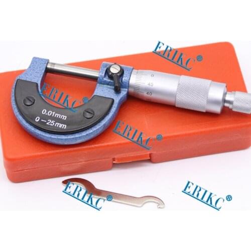 ERIKC New 0-25mm 0.01mm Gauge Outside Metric Micrometer Tool With Metal For Machinist Caliper Tool