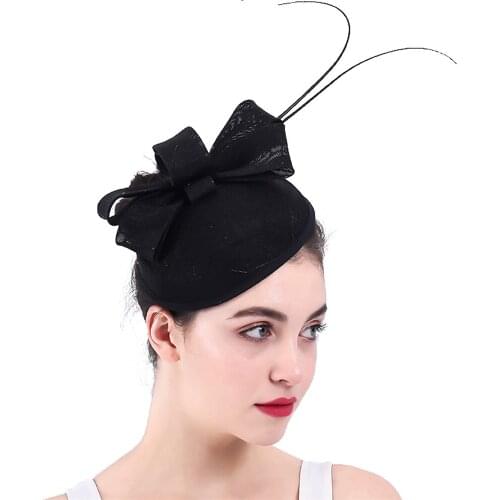Charming Summer Vintage Hats Fascinators Female Event Chapeau Party Black Headwear Women Race Hair Accessories Pillbox Hats