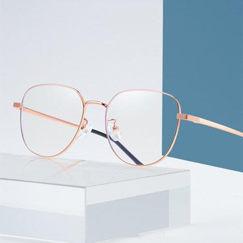 OEYEYEO New Metal Anti Blue Light Spectacles Frame Mens Retro Fashion Eyeglasses Ladies Simple Comfortable Myopia Eyewears