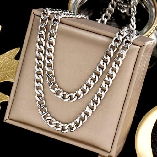 Titanium steel new Cuban hip-hop fashion web celebrity necklace for men and women versatile chain snake bone chain accessories