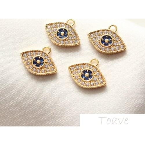 Color retaining 18K copper plated real gold Turkish Eye Pendant DIY earrings earrings necklace bracelet pendant accessories