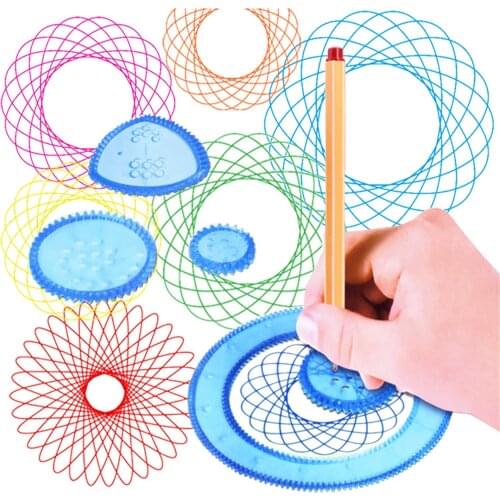 Spiral DIY Painting Multi-function Magic Ruler Stencil Toy For Students Draftin Drawing Children Learning Art Tool Spirograph