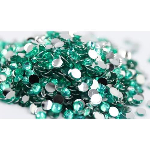 Blue Zircon Color 2~6mm Flatback стразы Resin Non hotfix Rhinestones in Bulk Package Plastic Nail Art Decoration for Garment