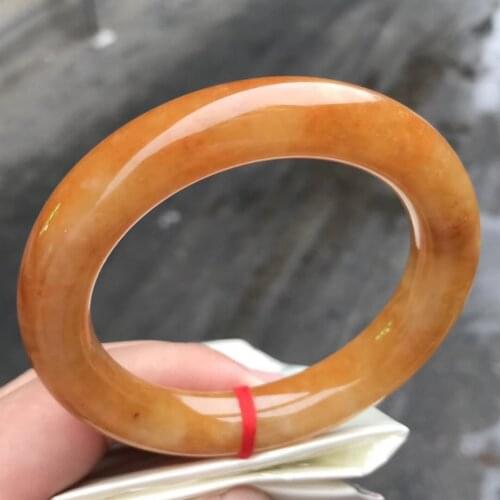 Only One !59.5MMCertified (Grade A)100% Natural Green Jadeite JADE Bracelet Women Bangle