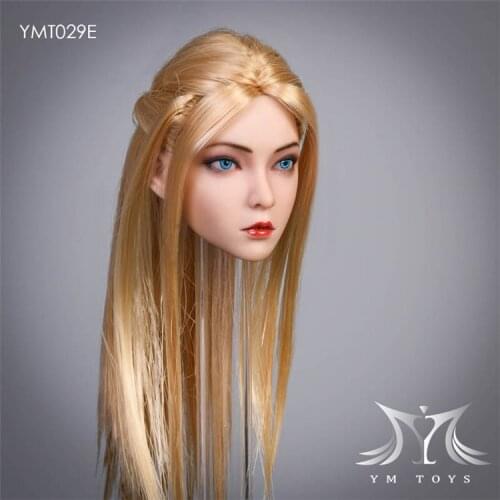 In Stock YMT029 1/6 Female Figure The Roses Suntan Head Sculpt Carving Planted Hair Model for 12" Female Phicen Body Toy