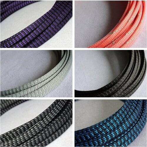 15meter Cable Sleeves 4mm Cotton yarn Braid Wire Protecting PP+ PET Nylon Cable Sleeve wire mesh shock for cable sets
