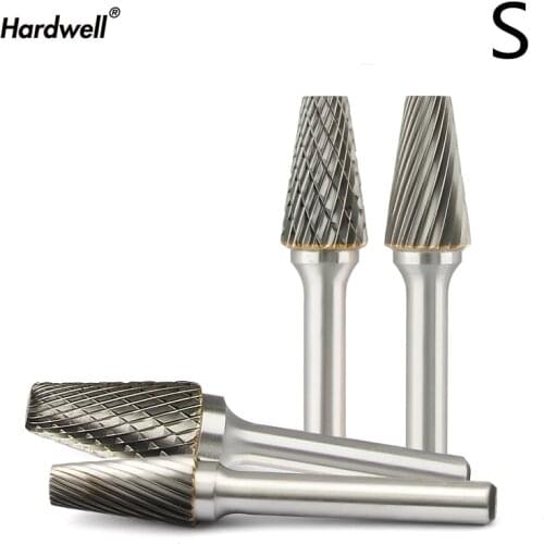 1pc-free shipping solid carbide tungsten steel milling cutter,6mm shank S type Metal electric grinding head,Polishing tool