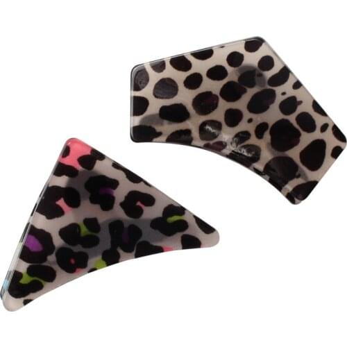 2pcs Selling Women Acrylic Fashion Geometric Shape Leopard Hair Claw Clip Female Hair Girls Hairpin Hair Accessories