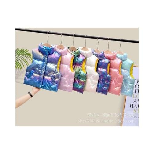 2020 New Colorful Disposable Down Vest Boys Girls Fall/winter Casual Stand-up Collar Waistcoat Childrens Korean Vest Down Coat