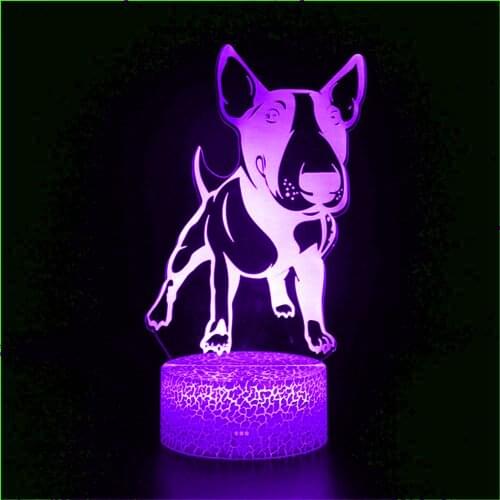 3D English Bulldog Small Night Light Animal Tiger Dog Toy Model Commemorative Decoration Decoration Christmas Birthday Gift