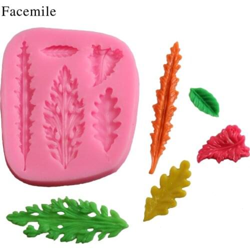 3D Food-Grade Silicone Mold Leaf Shapes Cake Chocolate Candy Jello Silicone Decorating Moulds Tools 50-257 Gift