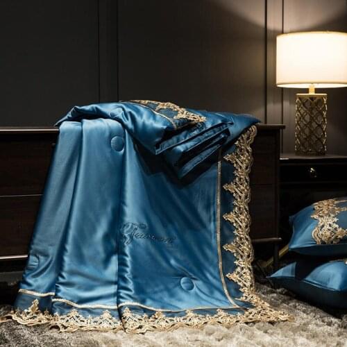 Spring And Summer New Tencel Cool In Summer Solid Color European-Style French Lace Comfortable Soft Breathable Summer 4PCS