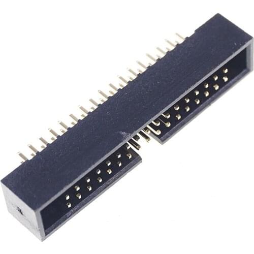 5 Pcs 1.27mm x1.27 mm Box header 2x17 Pin 34 Pin dual rows Through Hole DIP type Straight Male Shrouded PCB IDC Socket