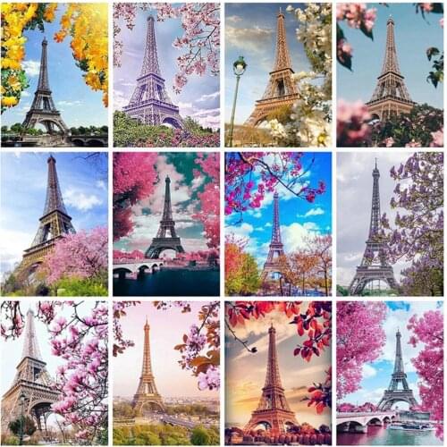 Diamond Painting 5D Eiffel Tower Embroidery Rhinestone Cross Stitch For Kids Adult Home Office Living Room Decor Gift Factory