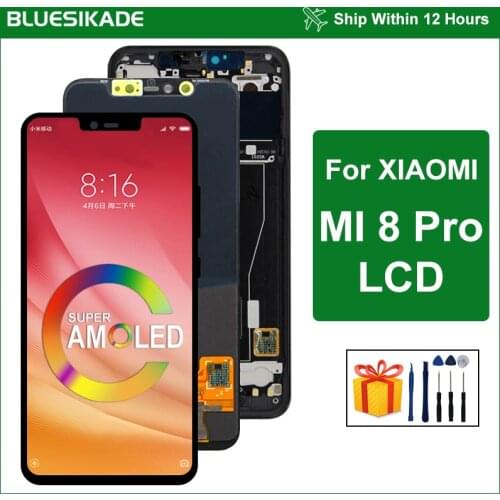 AMOLED 6.26" For Xiaomi MI 8 Pro LCD Display Touch Screen For Xiaomi Mi 8 Pro LCD Digitizer M1807E8A Assembly Replacement Parts