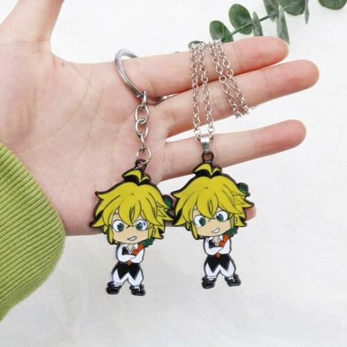 The Seven Deadly Sins Dragons Sin of Wrath Meliodas Cartoon Enamel Alloy Keychain Keyring Key Chain Pendant Necklace Jewelry