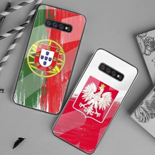 Portugal Poland Netherlands Flag Phone Case Tempered Glass For Samsung S20 Plus S7 S8 S9 S10 Plus Note 8 9 10 Plus