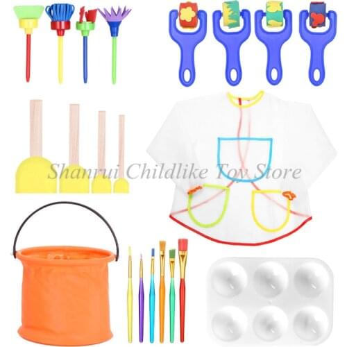 Childrens Painting Set Sponge Brush Stamp Brush Creative Doodle Tools DIY Educational Toys