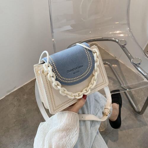 Thick Chain Design Small PU Leather Crossbody Bags For Women 2021 Female Shoulder Messenger Bag Ladies Handbags And Purse
