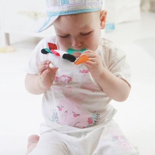 Good Quality Newborn Toys Infant Hand Grasping Silicone Teether Rubber Rattle Doll BB 0-12 Month Plush Stuffed Educational Toy