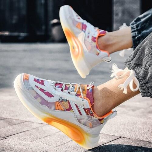 New Colorful Men Chunky Sneakers 2021 Fashion Casual Shoes Men Breathable Popcorn Bottom Mens Trainers Outdoor Zapatos Hombre