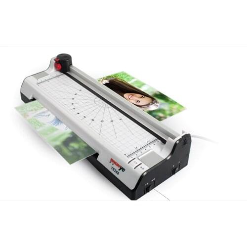 A4 Multi-function 2 in 1 Photo Thermal & Cold Pouch Laminator+Paper Trimmer Paper Cutter with 10pcs plastic film