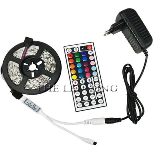 Won SMD RGB LED Strip Light 5050 2835 10M 5M LED Light rgb Leds tape diode ribbon Flexible Controller DC 12V Adapter set