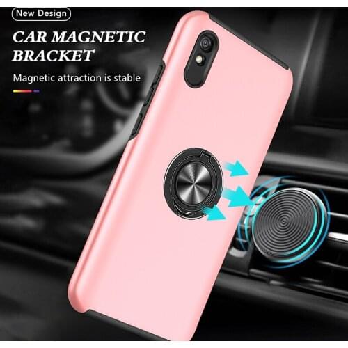 Magnetic Car Holder Metal Phone Ring Stand For Huawei Y7A Y9 2019 Y9A Y8P P30 lite P Smart 2021 Armor Shockproof Case Back Cover