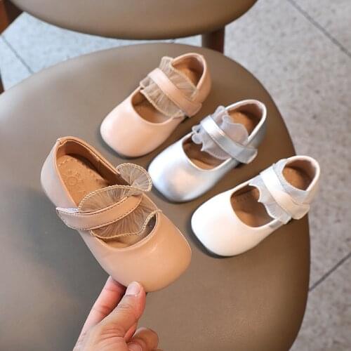 Baby Girl Soft Shoes PU Patent Leather Flats for Girls Kids Little Children Casual Flats Size 21-30 Brand Shoes Cute
