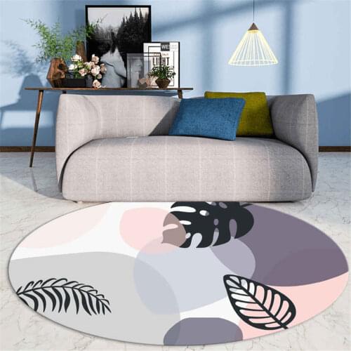 Nordic Pink Gray Blue Children Room Rug Soft Round Carpet For Bedroom Cute Chair Mat Living Room Girl Room Carpet Kawaii Decor