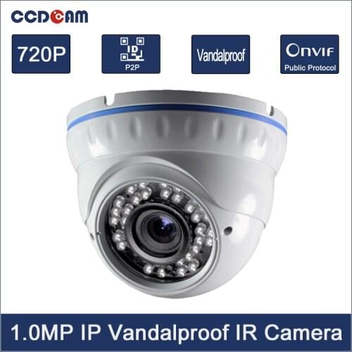 Best Quality! CCTV security system 720P 1.0MP P2P Onvif2.4 Motion dection 36 IR Night Vision Network Dome surveillance IP Camera