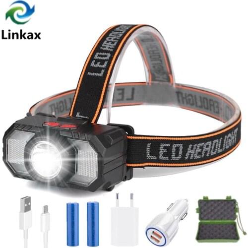 Rechargeable LED Headlamp Fishing Headlight Torch Outdoor Super Bright Headlamp Waterproof Camping