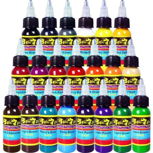 Fast Deliver 30ml/Bottle Professional Tattoo Ink Tattoo Pigment Kit Permanent Makeup Pigments Color Tattoo Body Art Beauty Tools