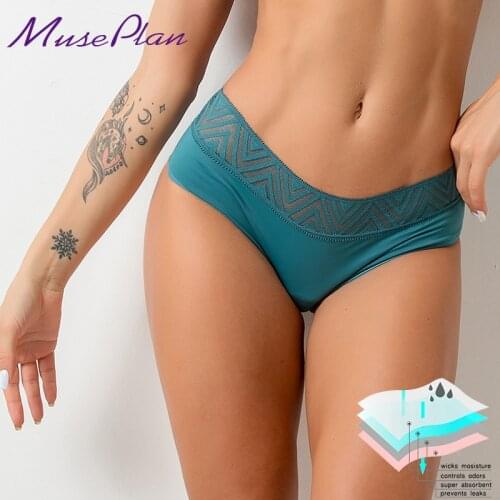 Sexy Lace Breathable Leakproof Woman Physiological Period Panties Four Layers Menstrual Panties Farewell to Sanit Dropshipping
