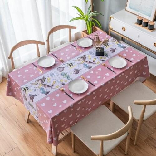 PVC Table Cloth Waterproof Oilproof Kitchen Dining Tablecloth for Rectangular Table Decor Coffee Cuisine Party Table Cover Map