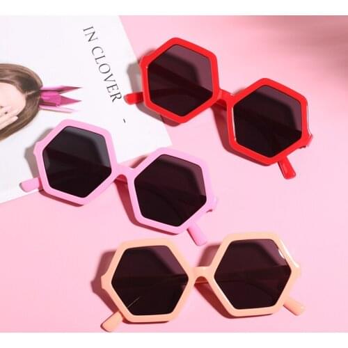 2021 Fashion New Style Kids Hexagonal Sunglasses UV400 Protection Tinted Beach Sunglasses for Toddler Boys Girls