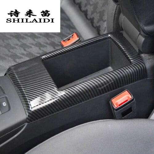 Car Styling Carbon Fiber Central Armrest Storage Box Panel decoration Covers Stickers Trim For Audi A3 8V Interior Accessories
