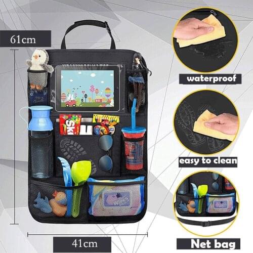 New Children Multi-Pocket Storage Bag Tablet Car Seat Back Protector Cover Baby Kick Mat Protect Storage Bag Stowing Tidying